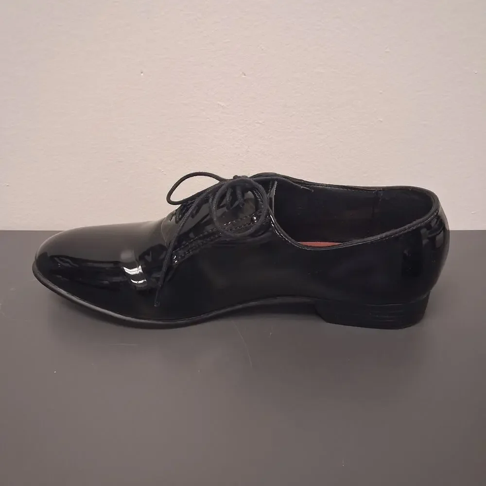 FREDERICO LEONE BLACK PATENT LEATHER MENS TUXEDO DRESS SHOES SIZE 10.5